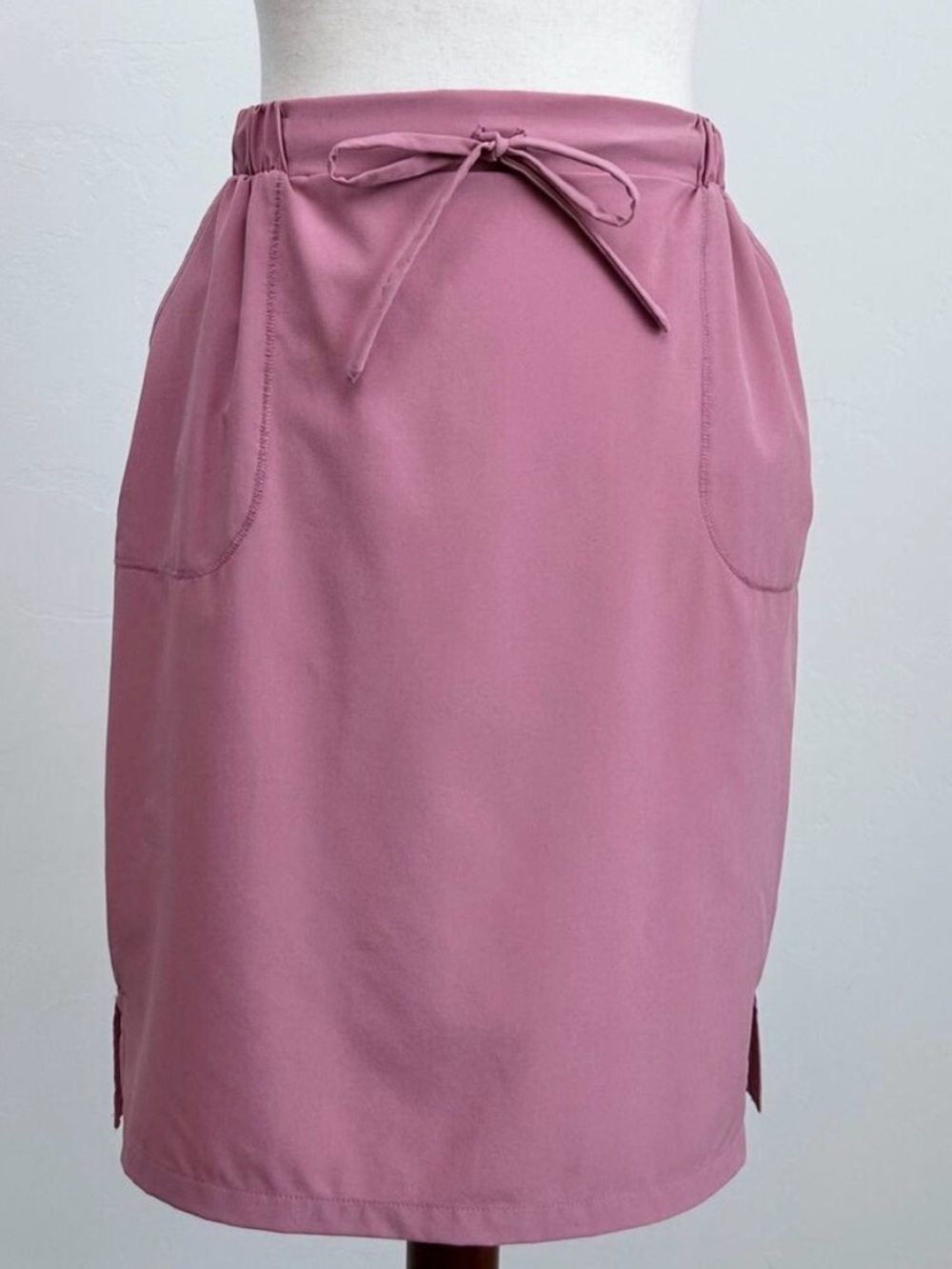 Albion Fit Pink Mauve Drawstring Waist Sporty Athletic Nylon The Away Skirt